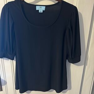 Black scoop neck top